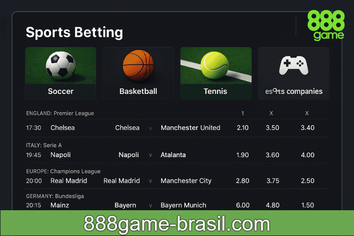 Aposte em apostas esportivas no cassino online 888GAME